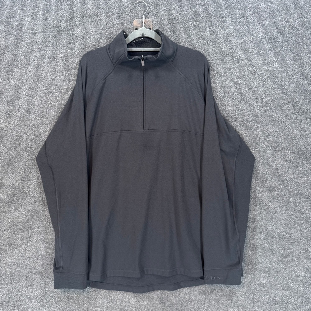 Vineyard Vines Performance Pullover Men XL Gray 1/4 Zip Active Sweatshirt